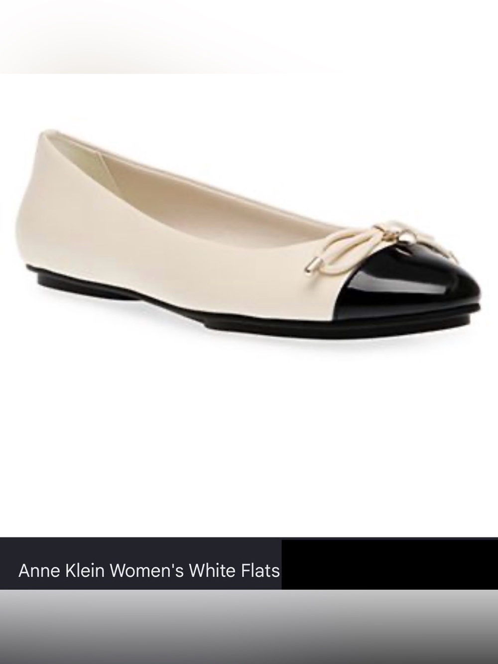 Anne Klein Women's Luci Cap Toe Ballet Flats
Off-White / Black, Size 7 NWT